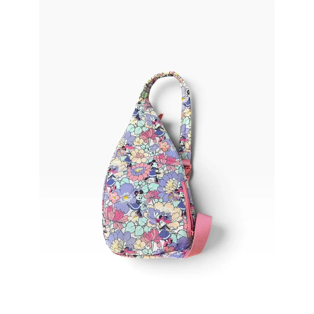 Vera Bradley Disney Minnie's Garden Party Sling Backpack Pink Mouse Quilted